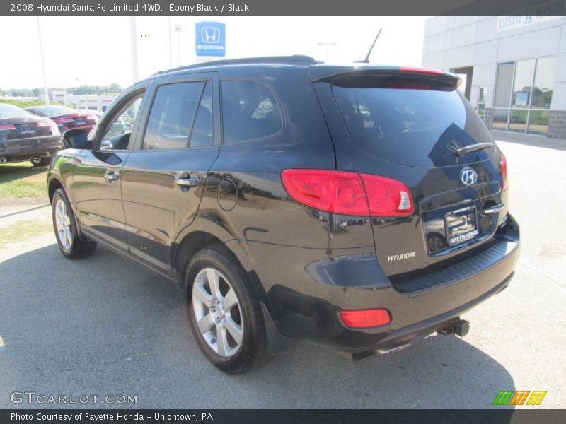 Ebony Black / Black 2008 Hyundai Santa Fe Limited 4WD