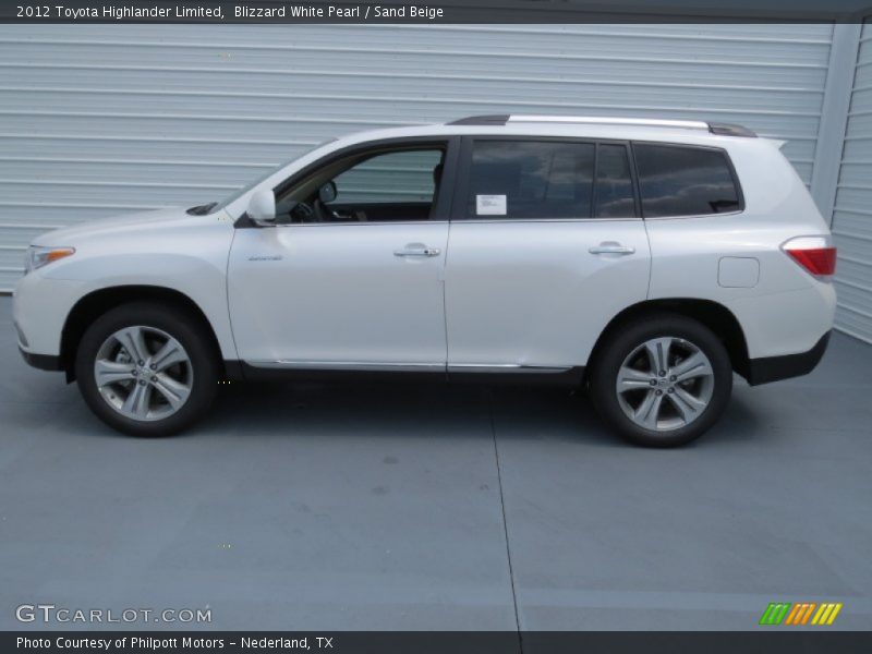Blizzard White Pearl / Sand Beige 2012 Toyota Highlander Limited