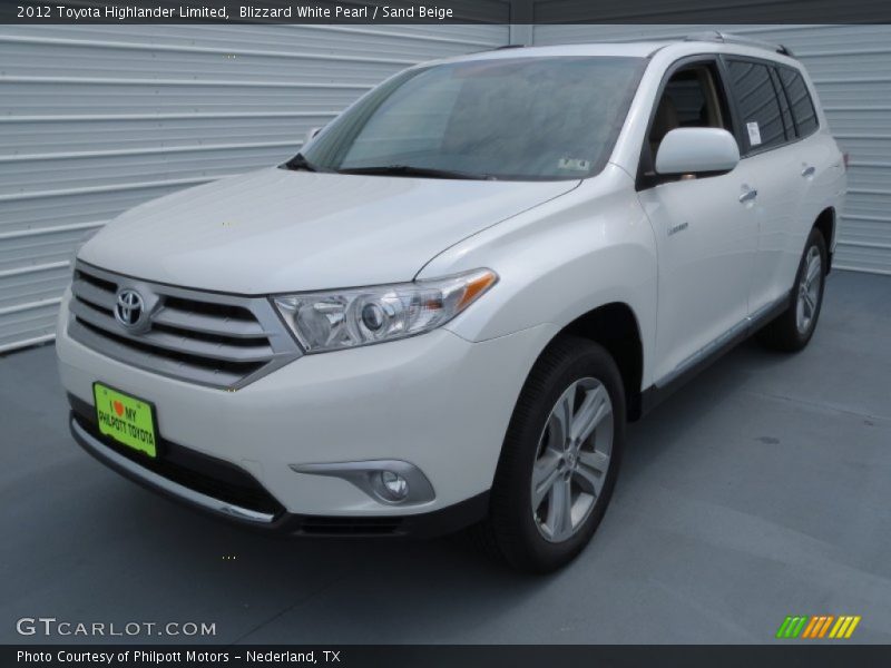 Blizzard White Pearl / Sand Beige 2012 Toyota Highlander Limited
