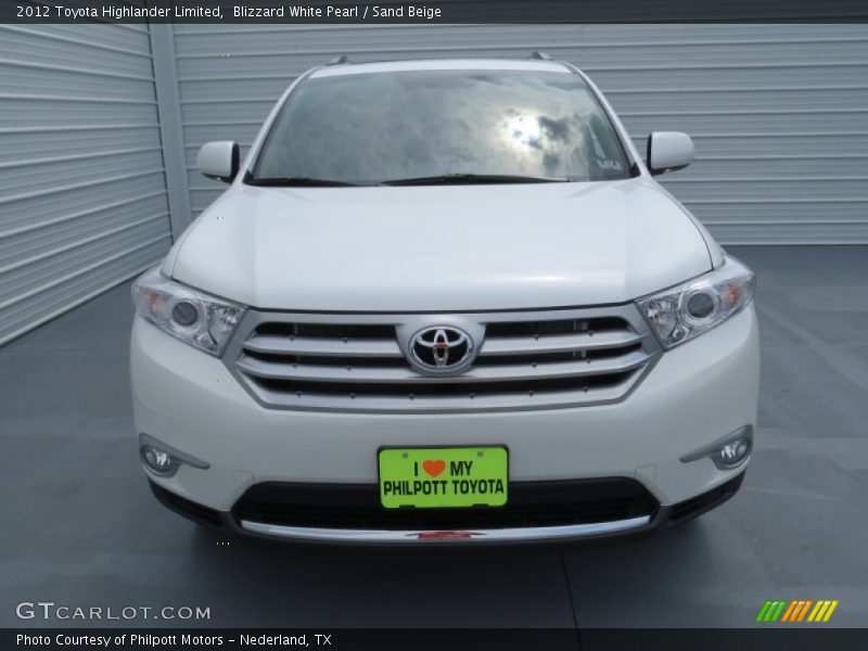 Blizzard White Pearl / Sand Beige 2012 Toyota Highlander Limited