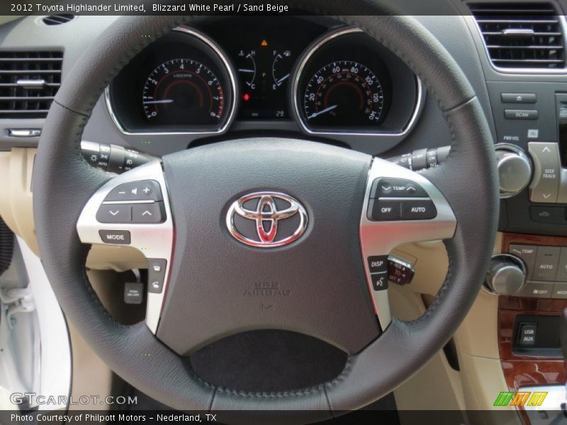 Blizzard White Pearl / Sand Beige 2012 Toyota Highlander Limited