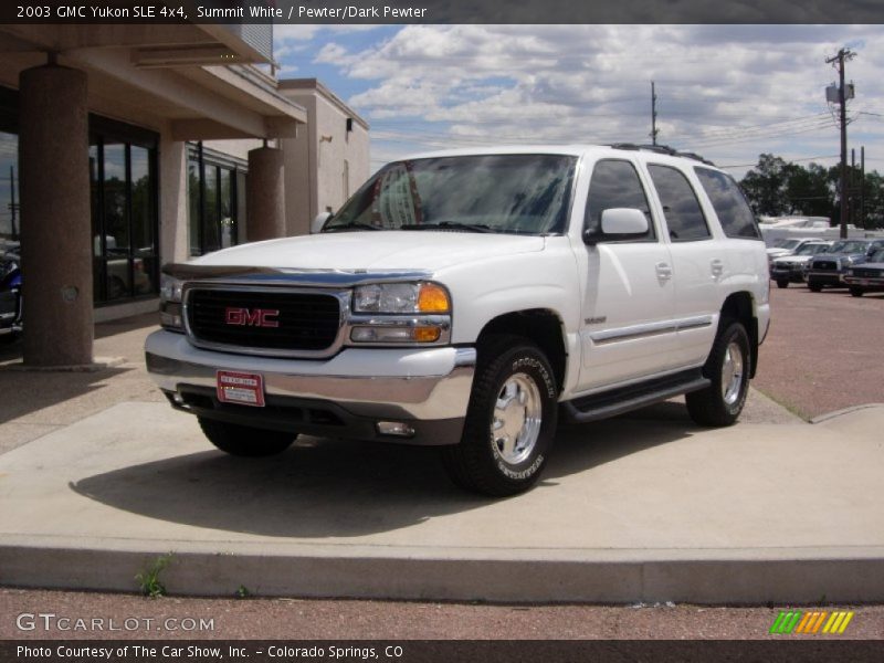 Summit White / Pewter/Dark Pewter 2003 GMC Yukon SLE 4x4