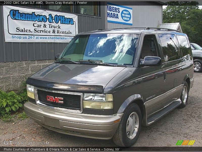 Storm Gray Metallic / Pewter 2002 GMC Safari SLT AWD