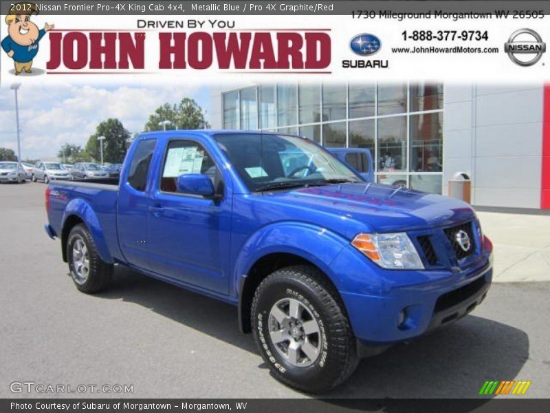 Metallic Blue / Pro 4X Graphite/Red 2012 Nissan Frontier Pro-4X King Cab 4x4