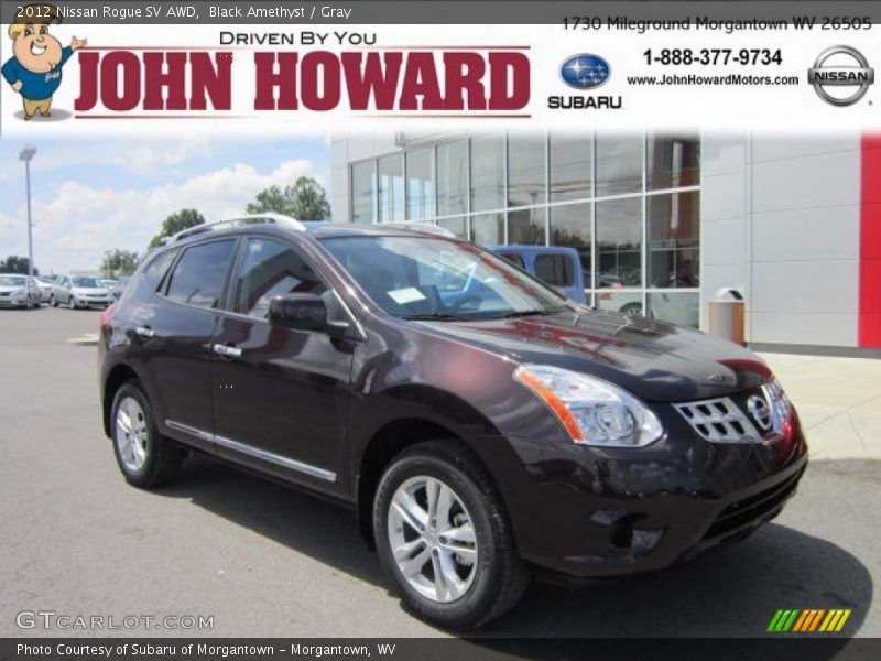 Black Amethyst / Gray 2012 Nissan Rogue SV AWD