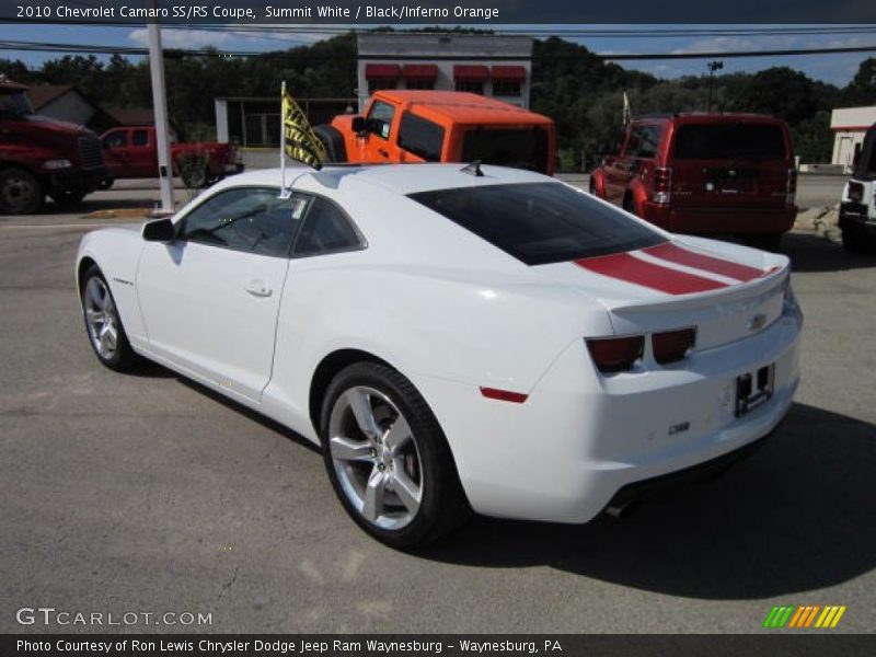 Summit White / Black/Inferno Orange 2010 Chevrolet Camaro SS/RS Coupe
