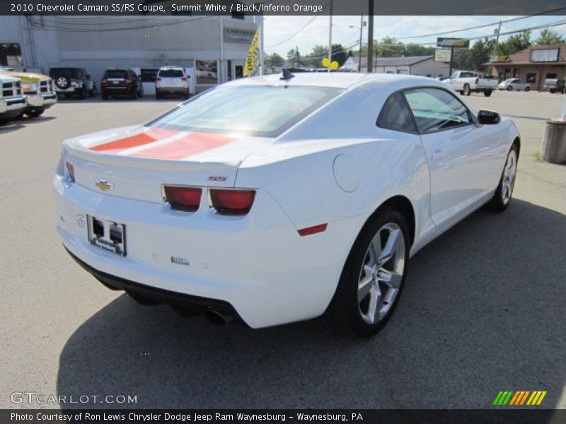 Summit White / Black/Inferno Orange 2010 Chevrolet Camaro SS/RS Coupe