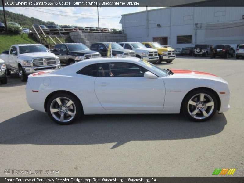 Summit White / Black/Inferno Orange 2010 Chevrolet Camaro SS/RS Coupe