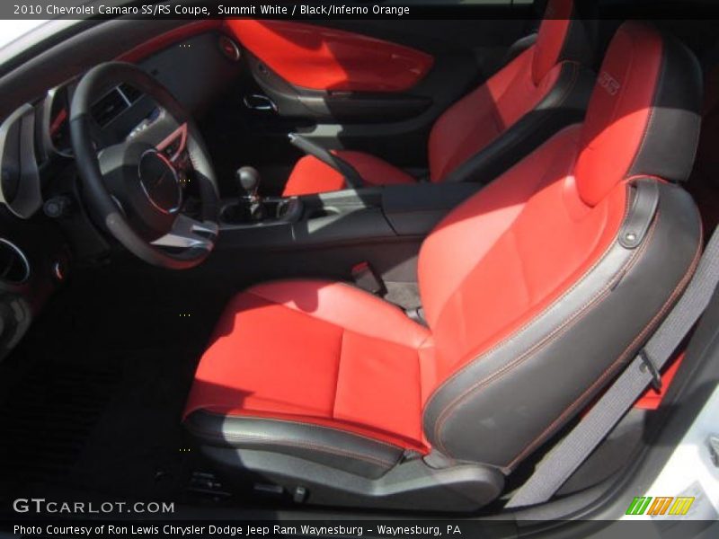 Summit White / Black/Inferno Orange 2010 Chevrolet Camaro SS/RS Coupe