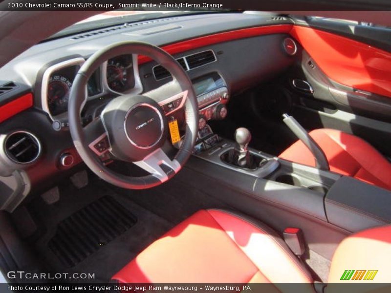 Summit White / Black/Inferno Orange 2010 Chevrolet Camaro SS/RS Coupe