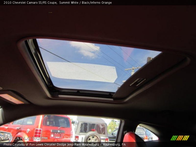 Summit White / Black/Inferno Orange 2010 Chevrolet Camaro SS/RS Coupe