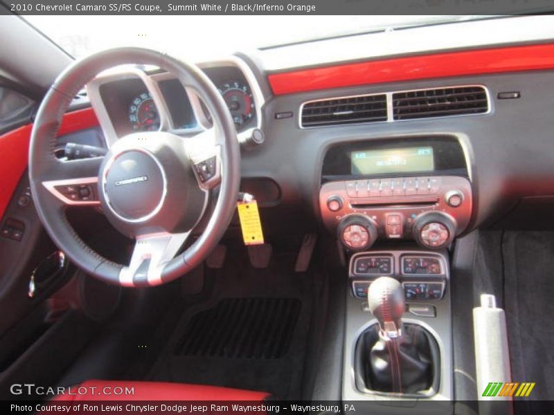 Summit White / Black/Inferno Orange 2010 Chevrolet Camaro SS/RS Coupe
