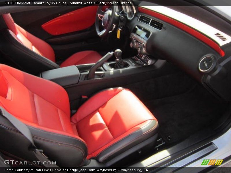 Summit White / Black/Inferno Orange 2010 Chevrolet Camaro SS/RS Coupe