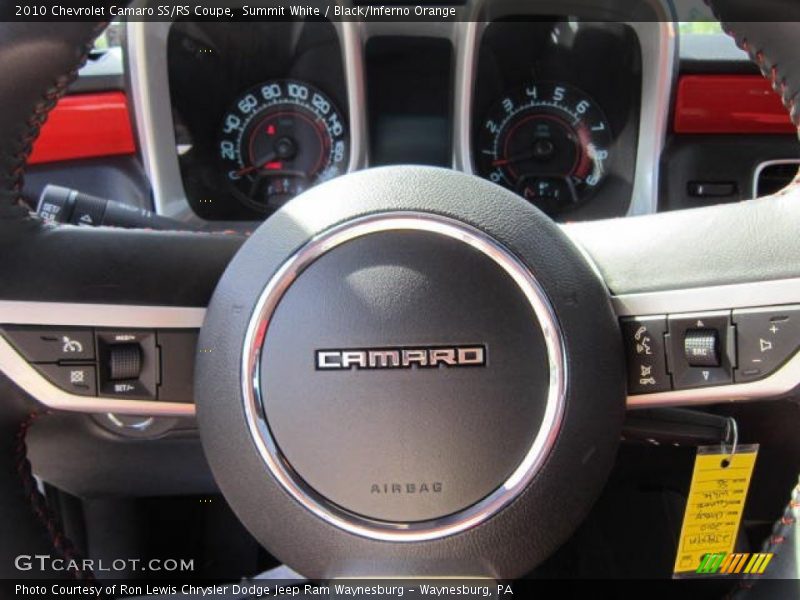 Summit White / Black/Inferno Orange 2010 Chevrolet Camaro SS/RS Coupe