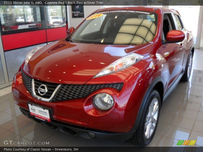 Cayenne Red / Black/Red w/Silver Trim 2011 Nissan Juke SL AWD