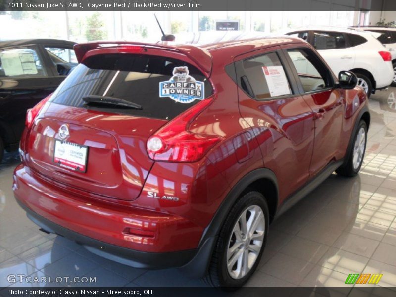 Cayenne Red / Black/Red w/Silver Trim 2011 Nissan Juke SL AWD
