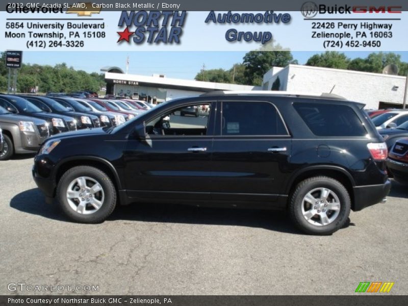 Carbon Black Metallic / Ebony 2012 GMC Acadia SL AWD