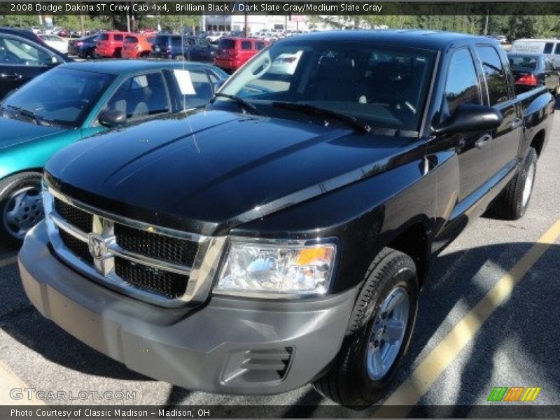Brilliant Black / Dark Slate Gray/Medium Slate Gray 2008 Dodge Dakota ST Crew Cab 4x4