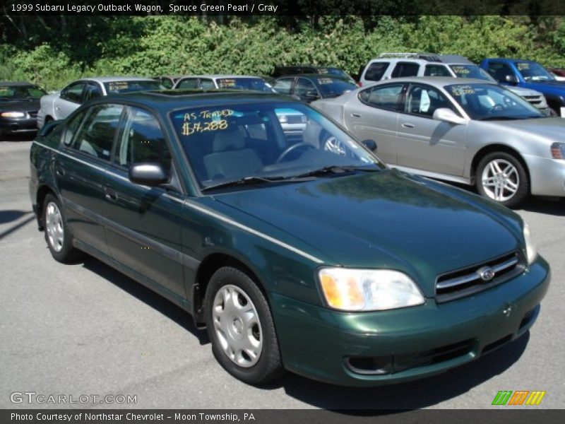 Spruce Green Pearl / Gray 1999 Subaru Legacy Outback Wagon