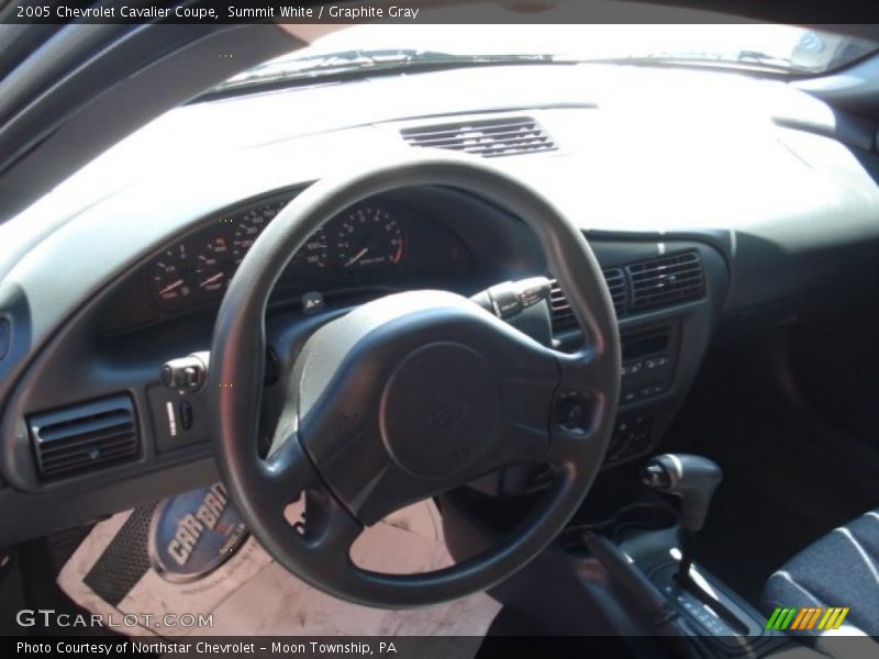 Summit White / Graphite Gray 2005 Chevrolet Cavalier Coupe