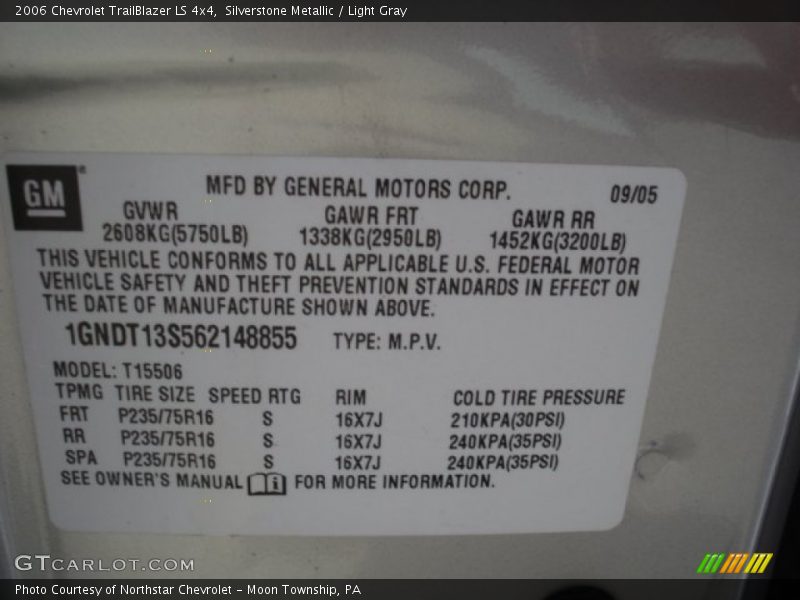 Silverstone Metallic / Light Gray 2006 Chevrolet TrailBlazer LS 4x4
