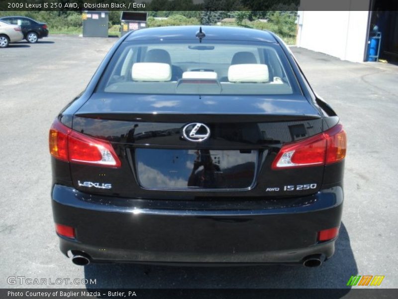 Obsidian Black / Ecru 2009 Lexus IS 250 AWD