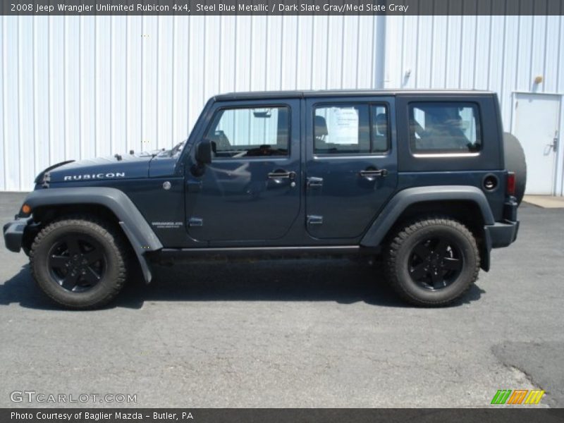 Steel Blue Metallic / Dark Slate Gray/Med Slate Gray 2008 Jeep Wrangler Unlimited Rubicon 4x4