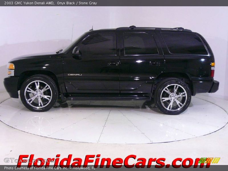 Onyx Black / Stone Gray 2003 GMC Yukon Denali AWD