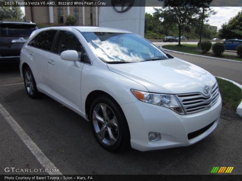 Blizzard White Pearl / Gray 2010 Toyota Venza V6 AWD