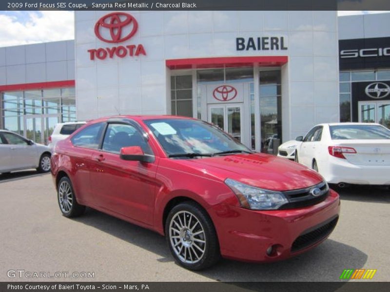 Sangria Red Metallic / Charcoal Black 2009 Ford Focus SES Coupe