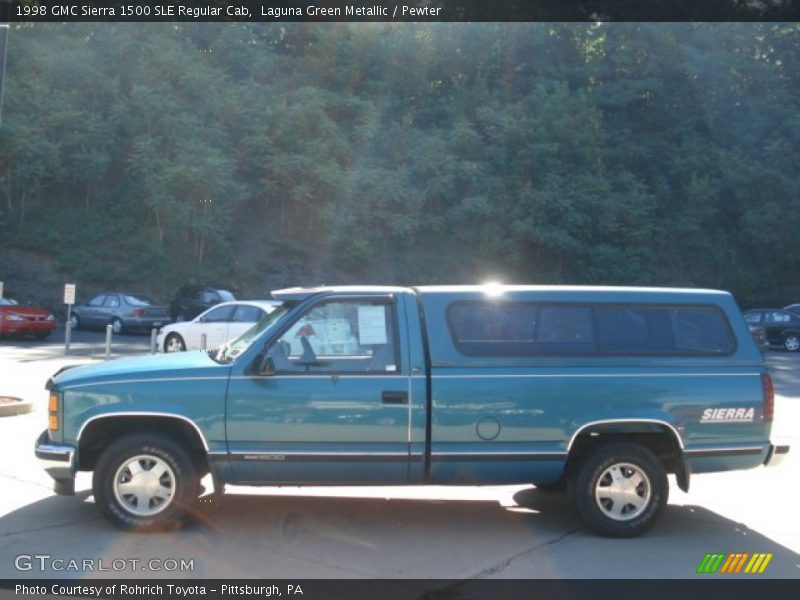 Laguna Green Metallic / Pewter 1998 GMC Sierra 1500 SLE Regular Cab