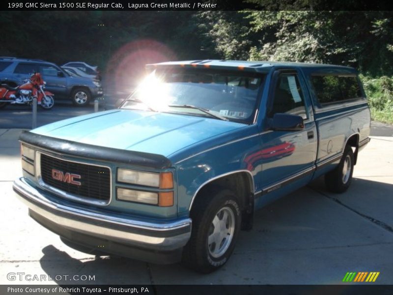 Laguna Green Metallic / Pewter 1998 GMC Sierra 1500 SLE Regular Cab