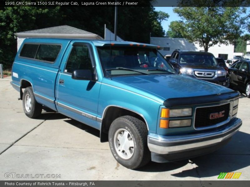 Laguna Green Metallic / Pewter 1998 GMC Sierra 1500 SLE Regular Cab