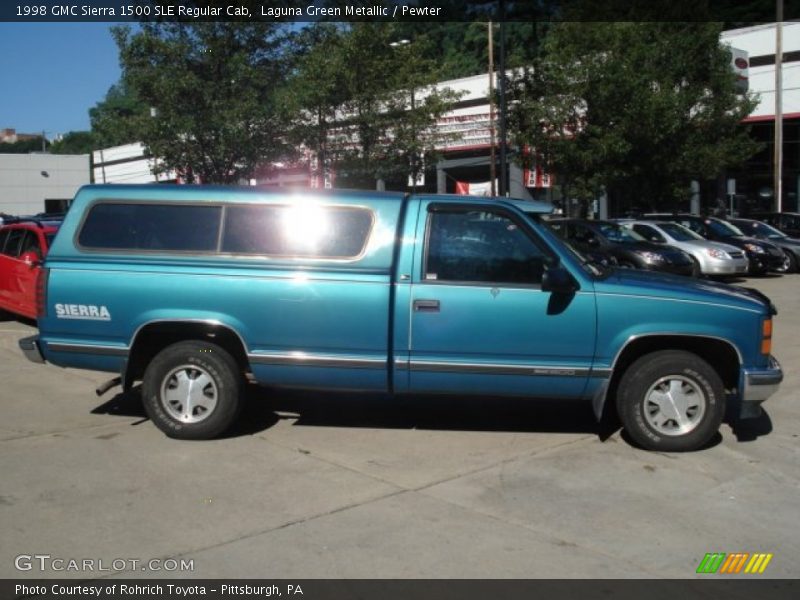 Laguna Green Metallic / Pewter 1998 GMC Sierra 1500 SLE Regular Cab