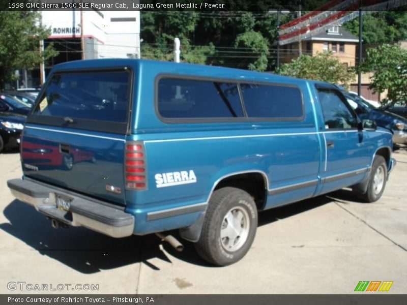 Laguna Green Metallic / Pewter 1998 GMC Sierra 1500 SLE Regular Cab