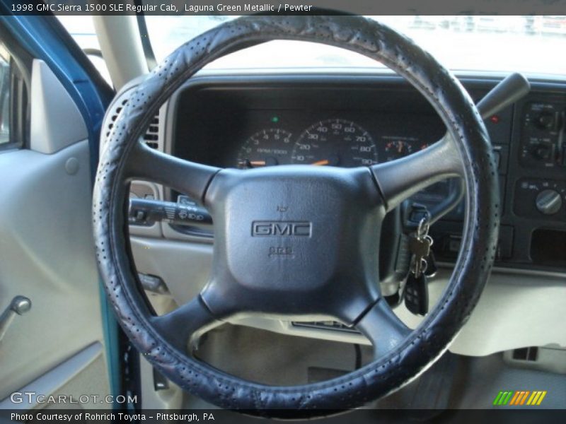 Laguna Green Metallic / Pewter 1998 GMC Sierra 1500 SLE Regular Cab