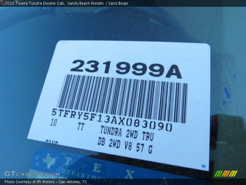 Sandy Beach Metallic / Sand Beige 2010 Toyota Tundra Double Cab