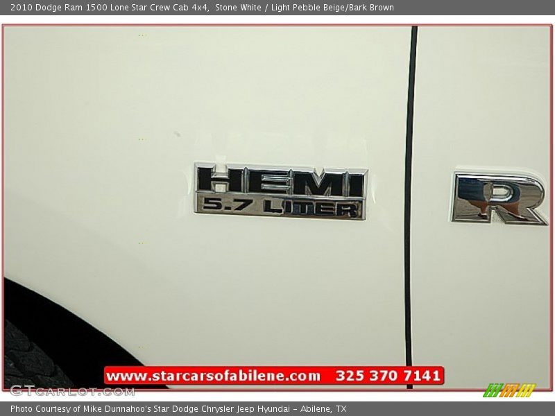 Stone White / Light Pebble Beige/Bark Brown 2010 Dodge Ram 1500 Lone Star Crew Cab 4x4