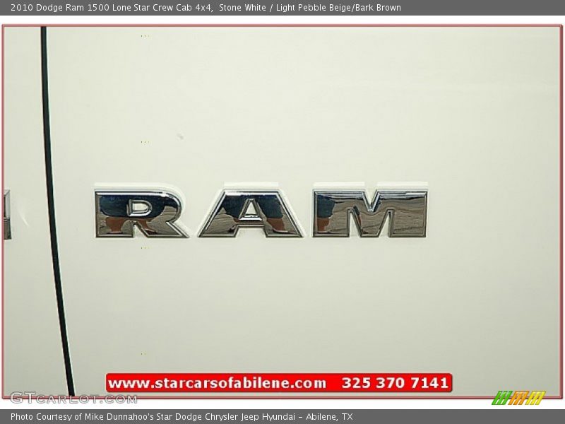 Stone White / Light Pebble Beige/Bark Brown 2010 Dodge Ram 1500 Lone Star Crew Cab 4x4