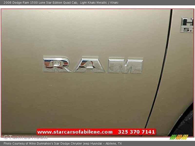 Light Khaki Metallic / Khaki 2008 Dodge Ram 1500 Lone Star Edition Quad Cab