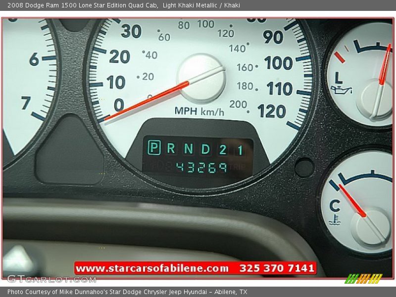 Light Khaki Metallic / Khaki 2008 Dodge Ram 1500 Lone Star Edition Quad Cab