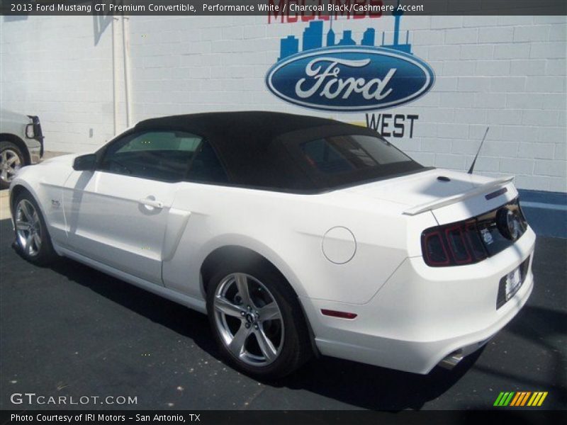 Performance White / Charcoal Black/Cashmere Accent 2013 Ford Mustang GT Premium Convertible