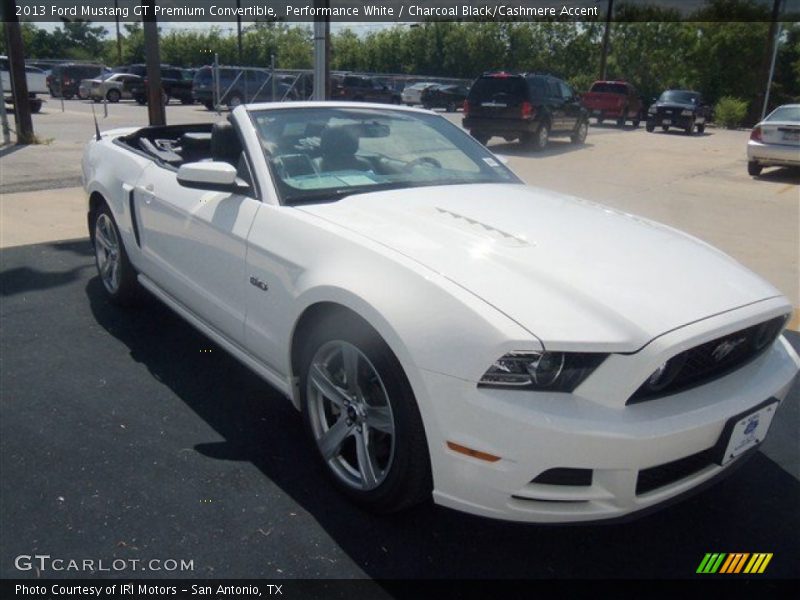 Performance White / Charcoal Black/Cashmere Accent 2013 Ford Mustang GT Premium Convertible