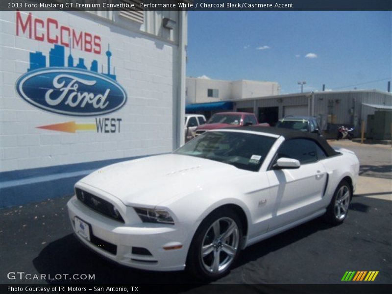 Performance White / Charcoal Black/Cashmere Accent 2013 Ford Mustang GT Premium Convertible