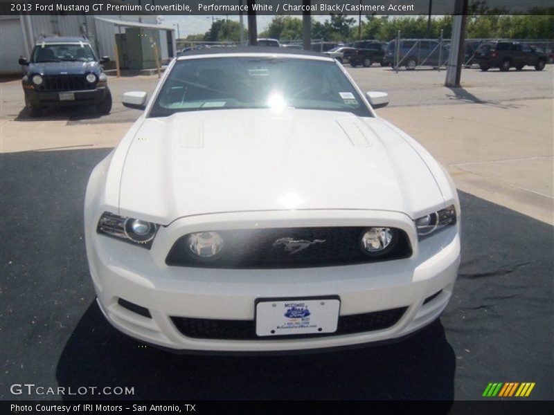 Performance White / Charcoal Black/Cashmere Accent 2013 Ford Mustang GT Premium Convertible