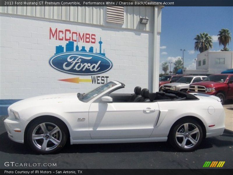 Performance White / Charcoal Black/Cashmere Accent 2013 Ford Mustang GT Premium Convertible