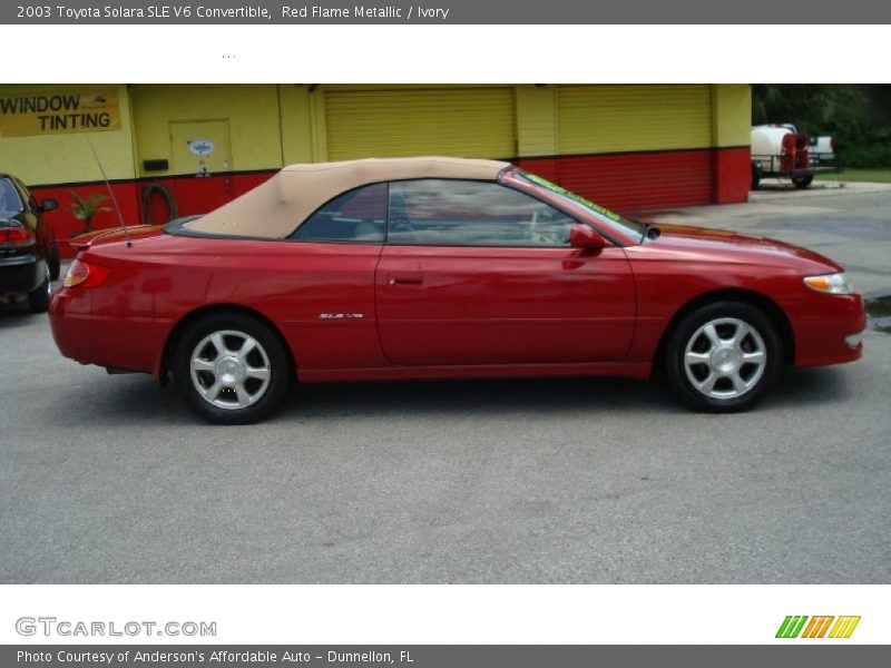 Red Flame Metallic / Ivory 2003 Toyota Solara SLE V6 Convertible