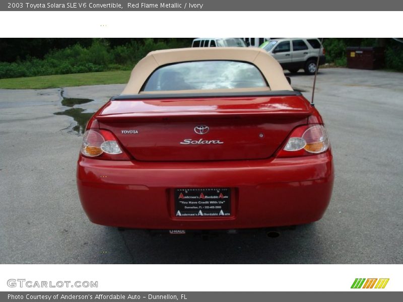 Red Flame Metallic / Ivory 2003 Toyota Solara SLE V6 Convertible