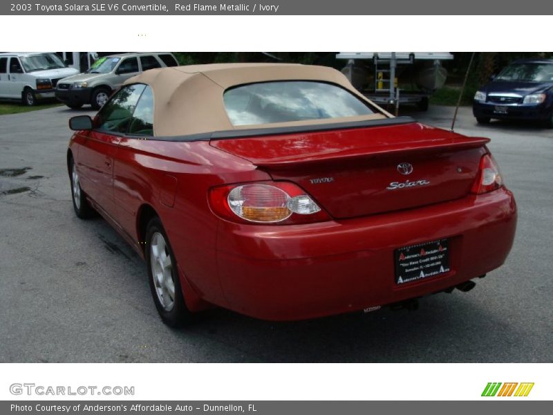 Red Flame Metallic / Ivory 2003 Toyota Solara SLE V6 Convertible