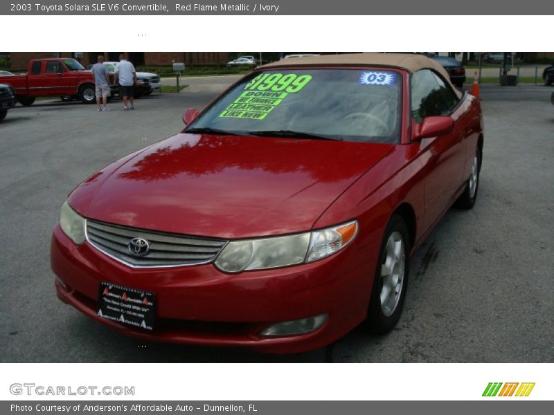 Red Flame Metallic / Ivory 2003 Toyota Solara SLE V6 Convertible